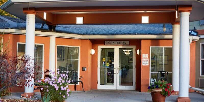 Dayspring Villa Assisted Living Community in Denver, CO - front exterior sub nav menu
